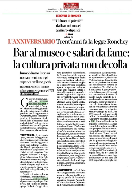 roma7maggio's tweet photo. 📣Rassegna stampa
"La legge #Ronchey ha funzionato?"
Leggi il bilancio a trent'anni dalla sua entrata in vigore
di @LeonardoBison
👇 https://t.co/wpbNkKXU04