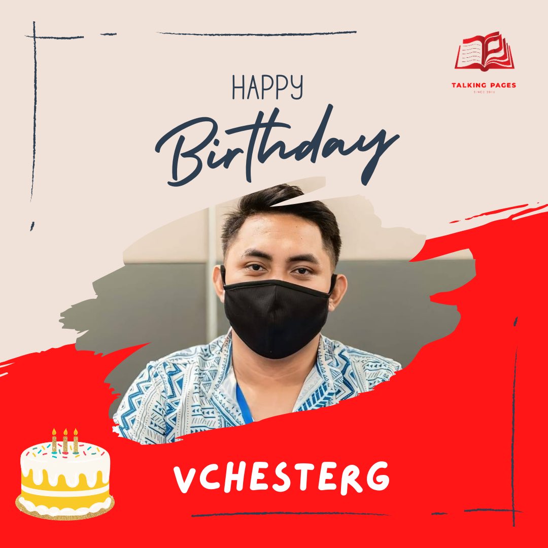 TheTalkingPages's tweet photo. Happy birthday to our TP Writer, @VChesterG ! 🥳

Wishing you more novels to come! Have a wonderful birthday — from your Talking Pages Family #wattpad #wattpadph #selfpublished #writerslife #book #talkingpages https://t.co/nfjgK49Bm0