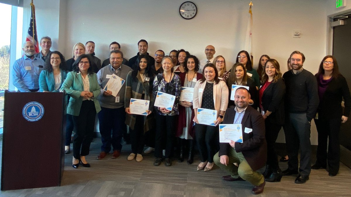 CAbcsh's tweet photo. The winner's circle gathered today! 🎉

Sec @LCastroRamirez hosted the 1st annual Secretary's Excellence Awards🏆—to recognize staff for their work &amp; commitment to upholding BCSH's mission, values &amp; 4 pillars. 

Congrats to awardees at @California_HCD, @CaliforniaDCA &amp; @CalDFEH! https://t.co/K9co3vfIXF