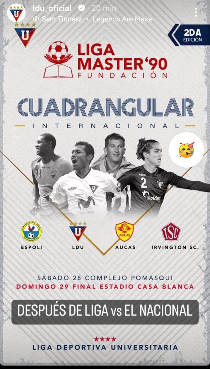 ldsamaniego's tweet photo. Les esperamos, disfrutarán del buen fútbol y la calidad de algunas ex figuras de LDU https://t.co/rM0HmDZq3F