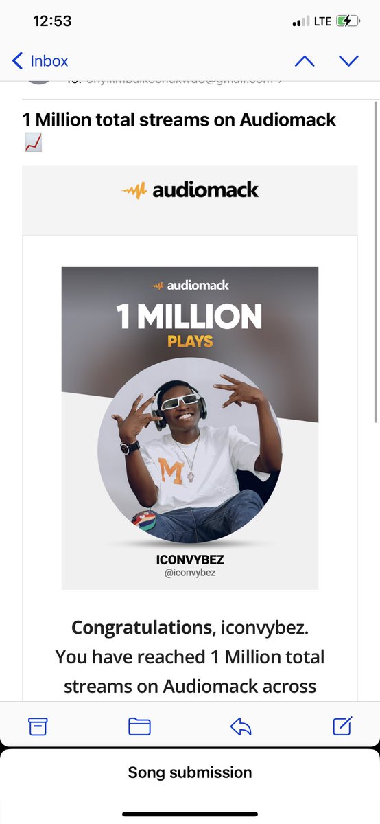 Badboy_icon's tweet photo. You all made this happen..I am grateful #Iconvybez #1millionstream https://t.co/kiWeyATp71