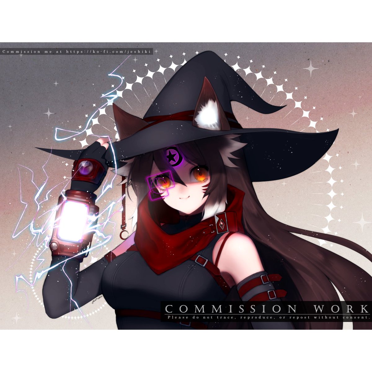 jeshiki's tweet photo. Thank you @Lillith_sv2 for commissioning me again!!!!!🥺🙏💖 It's @DeputyARUUU as a Technomancer! https://t.co/NHm2cCy58E