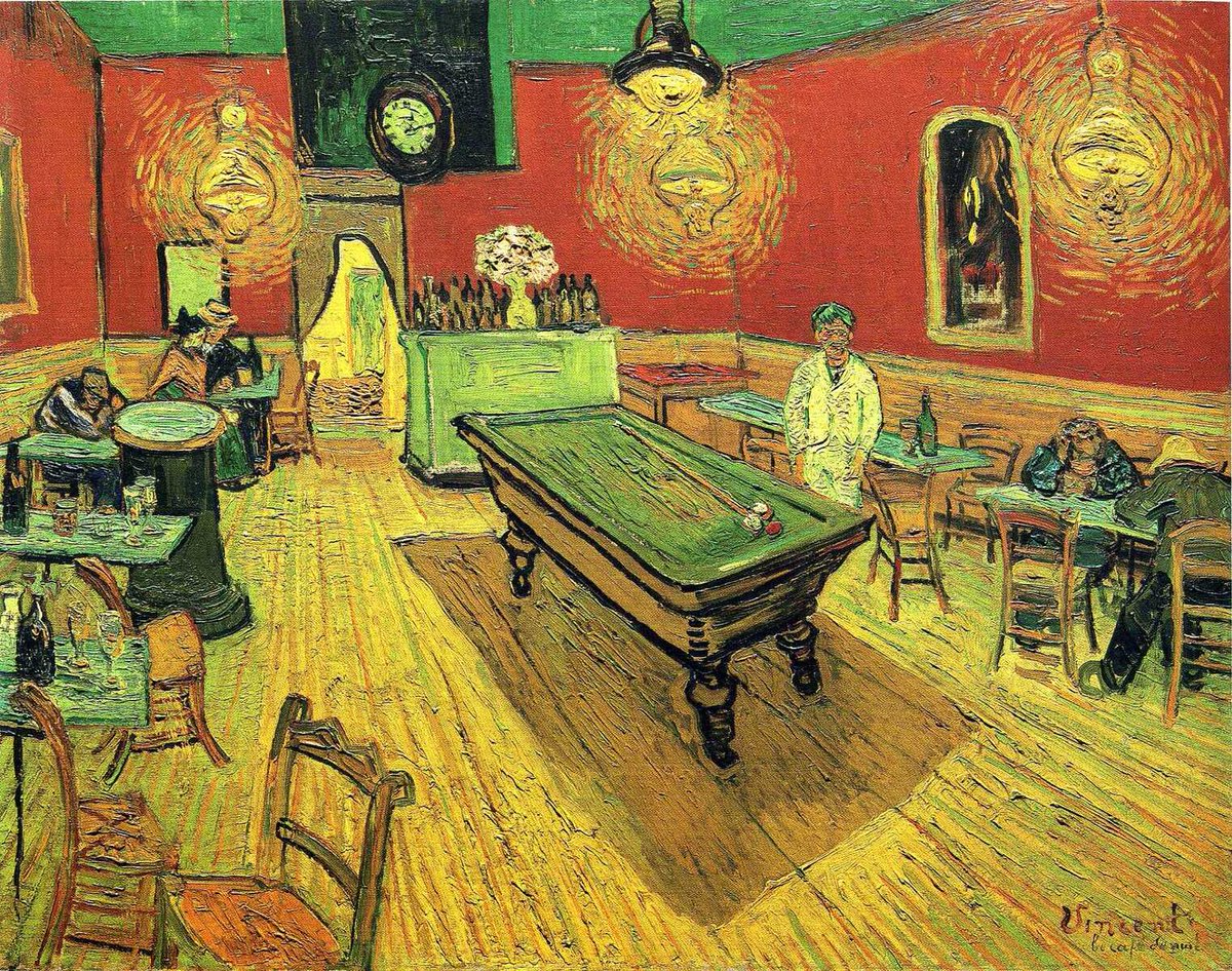vangoghartist's tweet photo. The Night Cafe, 1888 #postimpressionism #vincentvangogh https://t.co/U0mxjUFOOZ https://t.co/HLNYdbZfP3