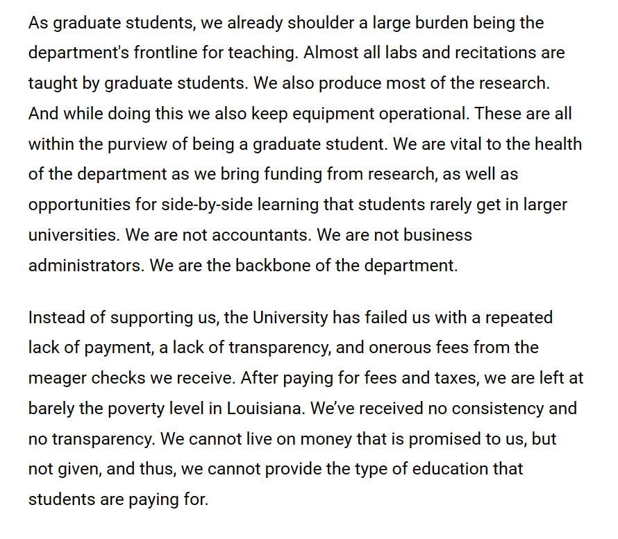 ucwla's tweet photo. @UofNO Graduate Workers need to know why they arn't being paid #cashthechecks https://t.co/OQSR82LRF5