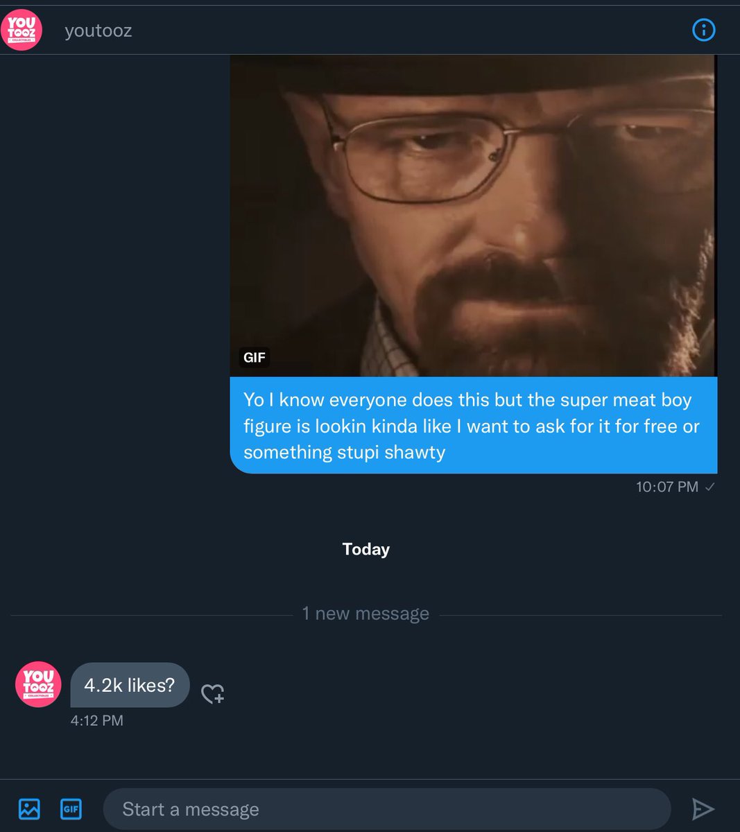 penfifteen9's tweet photo. I like free stuff guys (casually adding a bunch of hashtags so I can get 4.2k likes) #youtooz #supermeatboy #pleaselike #iloveyou #fart #heisenberg #goofyass #help #staving #meatboy PLEAS ๐ญ๐ญ๐ญ๐ญ๐ญ https://t.co/Ff4pgxgw9o