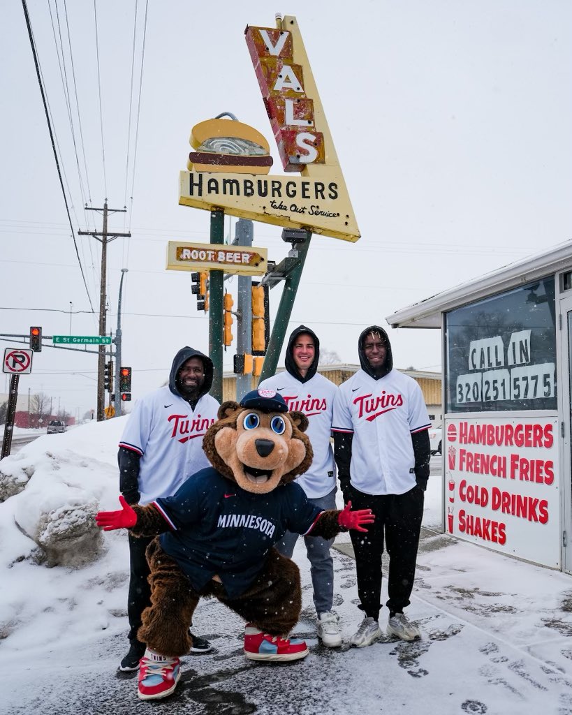 Twins's tweet photo. It’s not a visit to St. Cloud without a visit to Val’s 🍔 https://t.co/G4zNVVKPBR