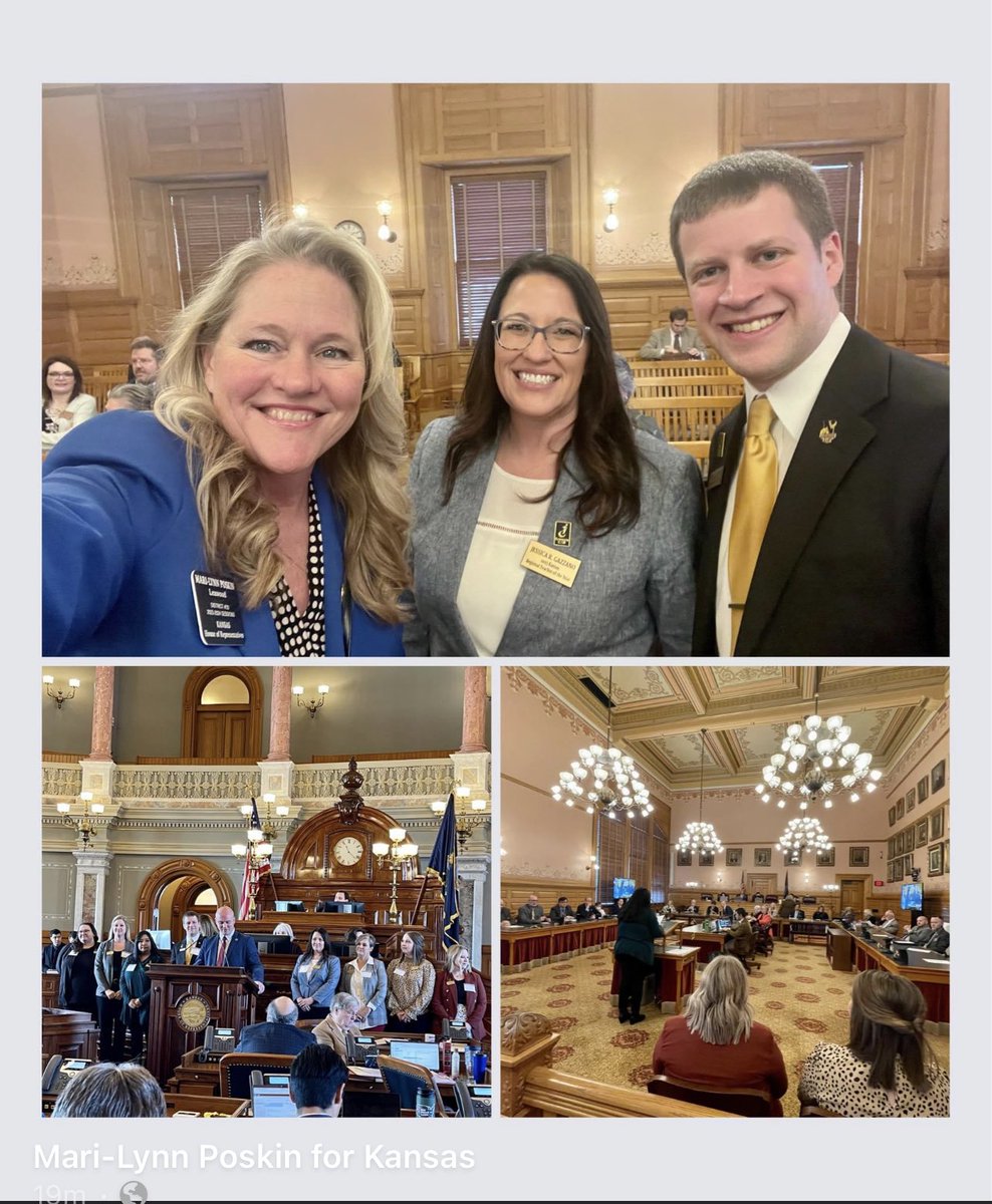 Poskin4KS's tweet photo. Kansas Teacher of the Year Team is my favorite day of the session! They were recognized on the floor and Joint Education Committee.  Regional KTOY Jessica Gazzano Spring Hill and 2023 Kansas Teacher of the Year, Brian Skinner! 

Thank you, Kansas teachers! 🍎🌻🍎

#ksleg #ksed https://t.co/lE9hG9f8lK