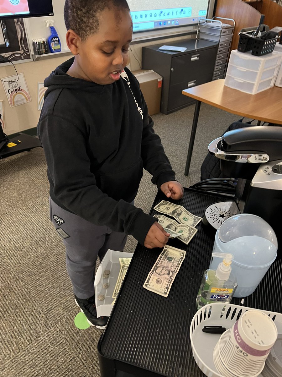 Making change with the coffee cart! ☕️