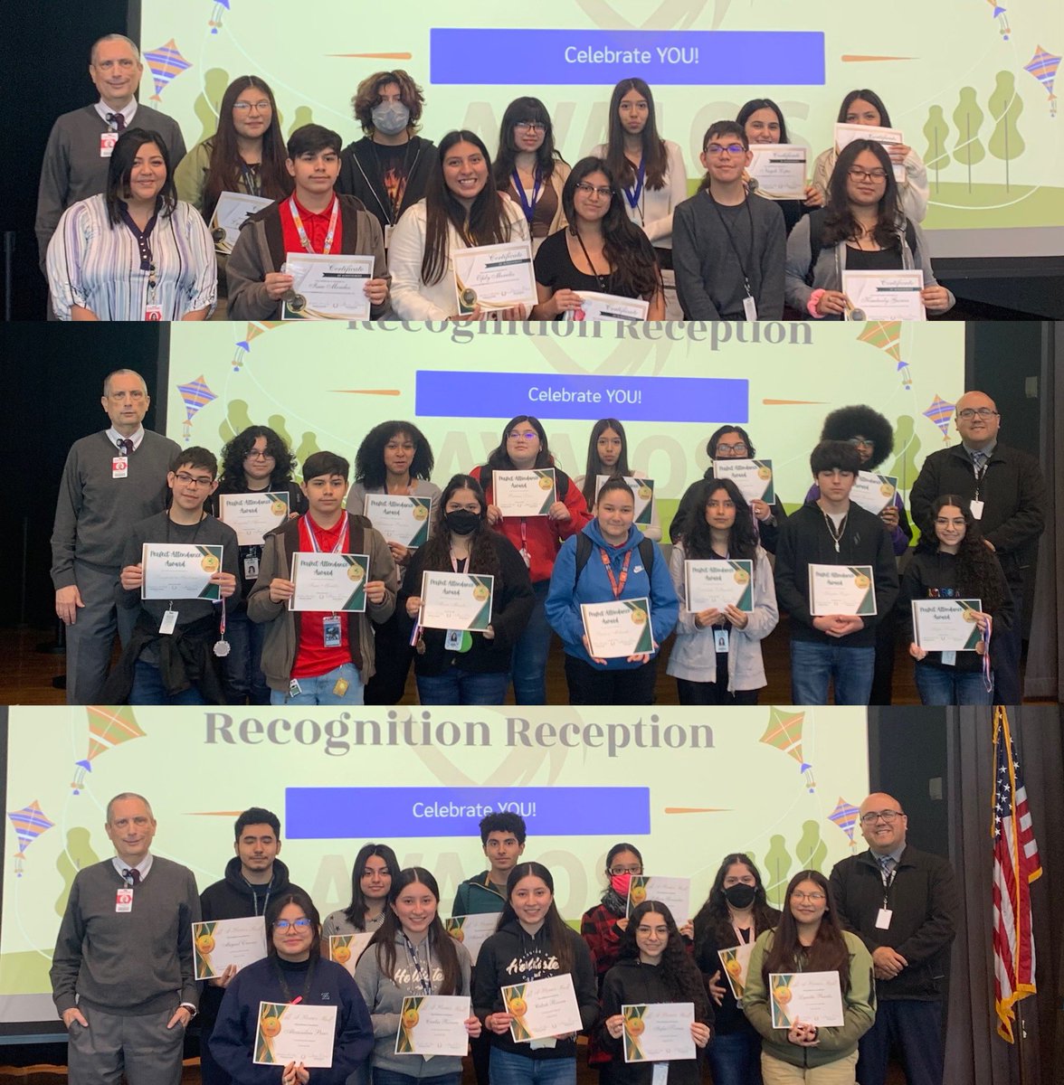 AvalosPTECH's tweet photo. We had so much fun celebrating and recognizing our students for their outstanding accomplishments! #HonorRoll #MeritRoll #PerfectAttendance #PhoenixRise #DonutsAndSwag https://t.co/KKlLtPMPko