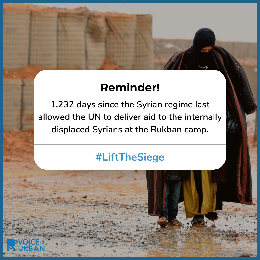 Over 8,000 displaced Syrians in Rukban camp have been denied aid for nearly 4 years! The international community & UN have forgotten about Rukban residents who continue to live under siege by the Assad regime. #LiftTheSiege #SaveRukbanCamp #انقذوا_مخيم_الركبا