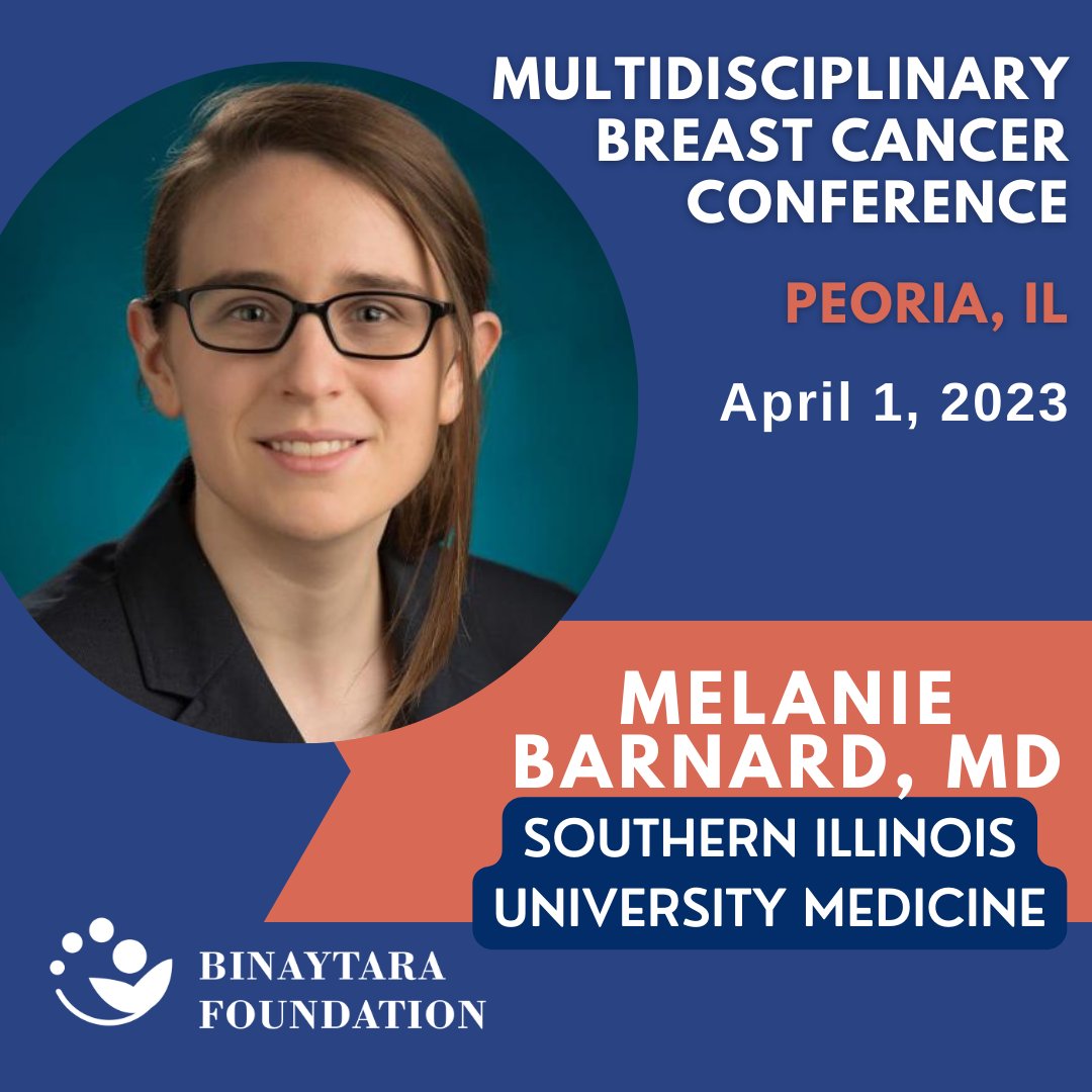 binaytara's tweet image. Introducing #DrMelanieBarnard, a speaker at our Multidisciplinary Breast Cancer Conference! Dr. Barnard is an Associate Professor and Medical Director for the Breast Center at @siusom. @SidYadavMD REGISTER: education.binayfoundation.org/2023-peoria-br…
#BTFBreastCancer #AprilEvent #2023Events #CME