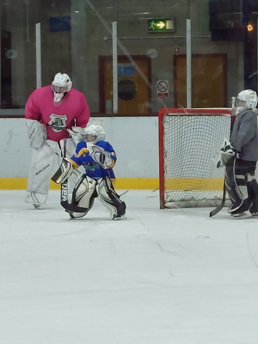 When the Netties are up to something 🤣 she looks tiny bless her but she totally means business 🏒🥅