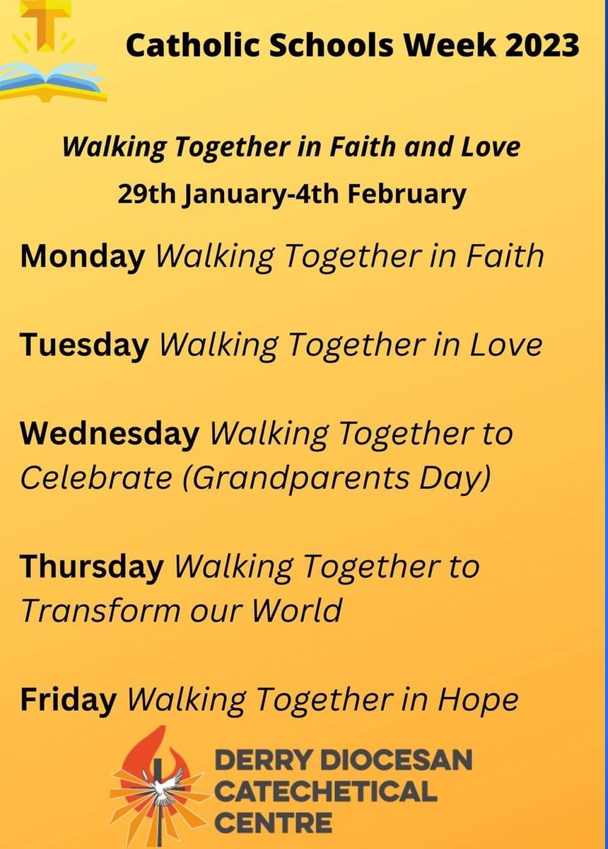 ChristtheKingPS's tweet photo. We are looking forward to celebrating Catholic Schools Week 2023. The theme this year is Walking Together in Faith and Love. We have a line up of many exciting activities.  @CappaghParish https://t.co/jk7tys4me8