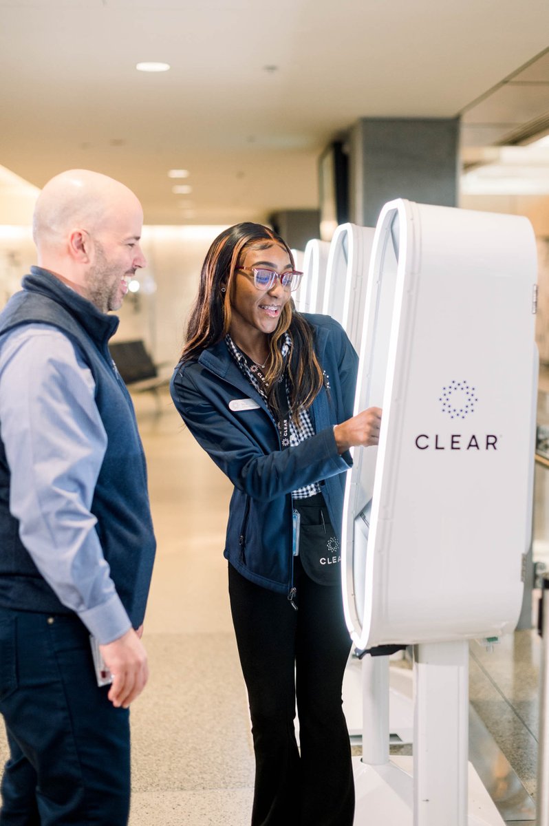 RDUAirport's tweet photo. 🛂 CLEAR IS HERE 🛂 Your airport trip is getting even easier! Starting today, RDU flyers now have access to @Clear's identity verification service in both terminals. Sign up at one of the kiosks here at the airport, or at https://t.co/ixqfYBosjR. https://t.co/FbATrO9Xjk