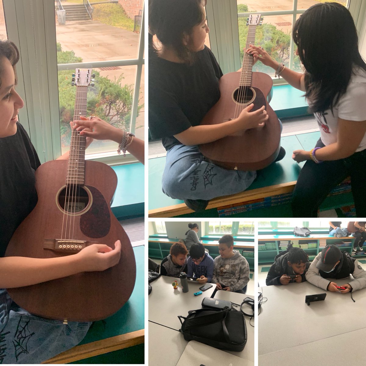 YDInvestigators's tweet photo. Young Investigators learning how to play the guitar while others are enjoying time together gaming. https://t.co/P1kCon0X3S