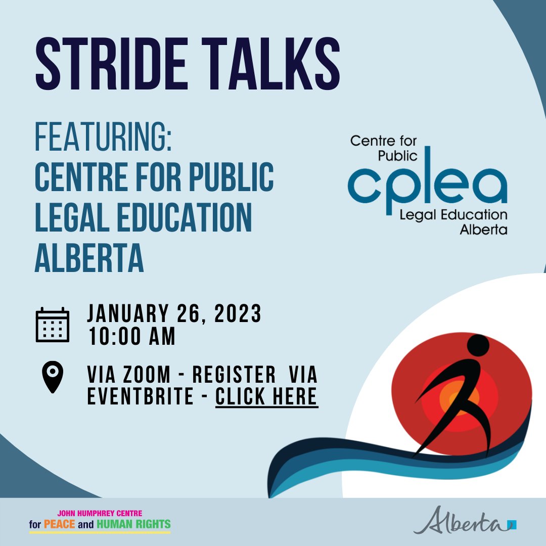 jhcentre's tweet photo. Join us tomorrow January 26 at 10 AM for a session of #communitylearning and education from the Centre for Public Legal Education Alberta (#CPLEA) #stridetalks
Register now: https://t.co/SU3DmjthtJ https://t.co/e4fRsQQY3M