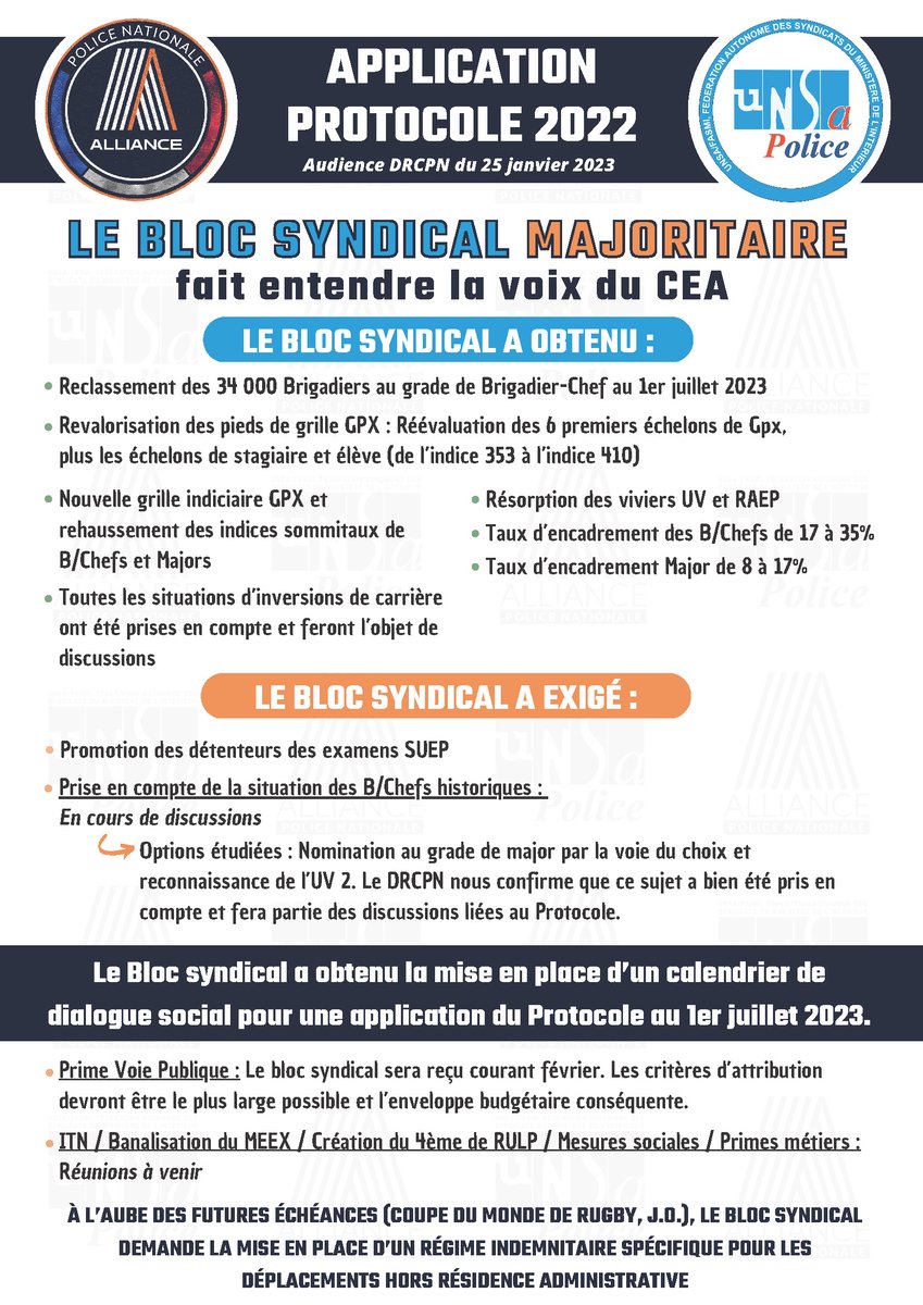 alliancepolice's tweet photo. LE BLOC SYNDICAL MAJORITAIRE fait entendre la voix du CEA https://t.co/qE3nySelo7