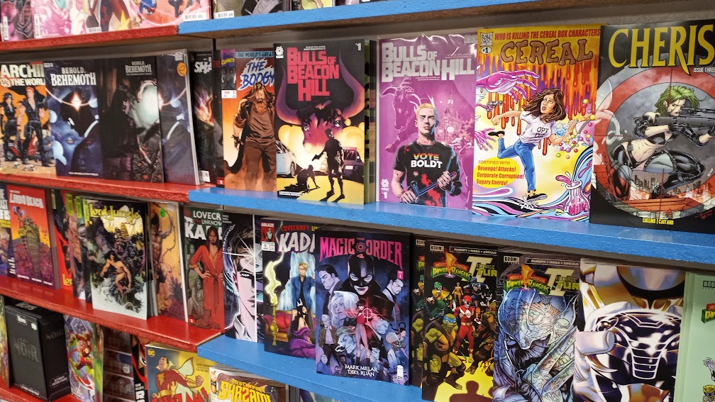 WriteDon's tweet photo. Our indie comic CEREAL, a crazed murder mystery/business satire set in the breakfast cereal biz, is now at Wade's Comic Madness in Levittown PA!  If you can't get there, visit https://t.co/DBmwt3EOnD. @GeneralMills @JuddApatow @mrbobodenkirk @lizzwinstead @KelloggsUS @jackblack https://t.co/KRjxcAZTqL