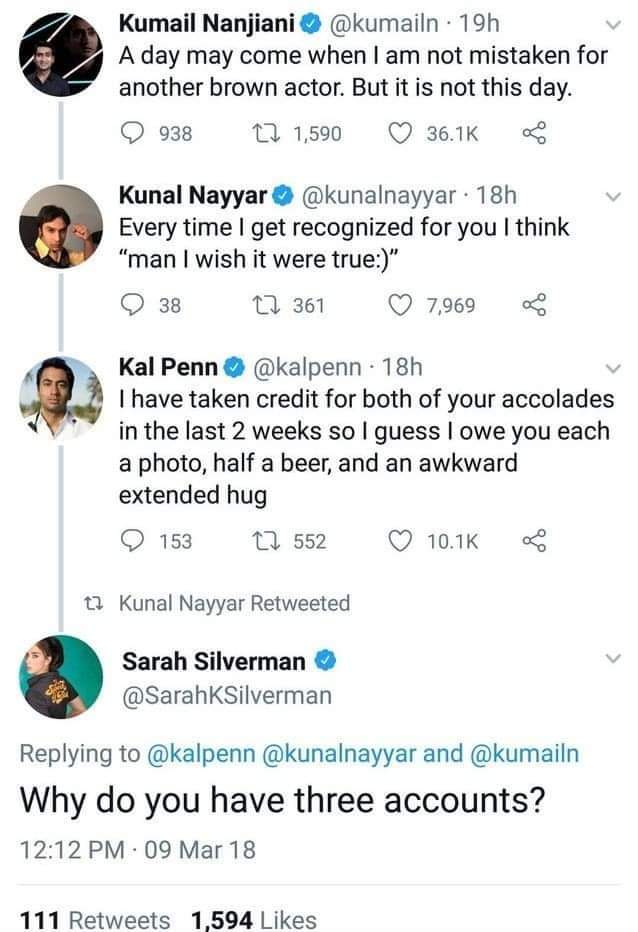 #kumailnanjiani #KunalNayyar #kalpenn #sarahsilverman hilarious