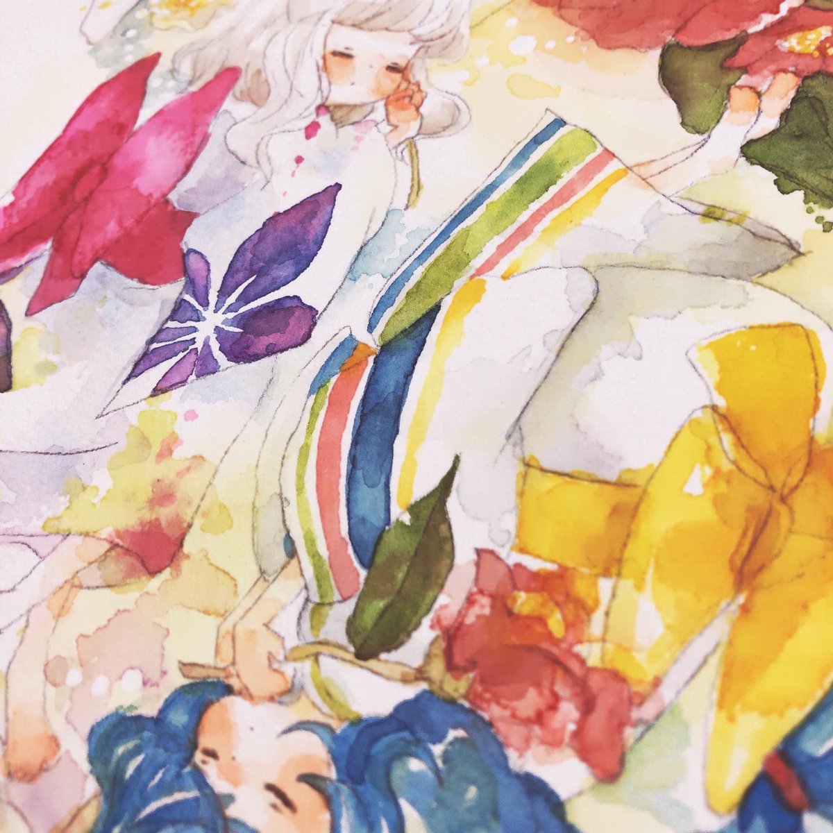 「#見た人もなにか無言で日本あげる 」|まめこ@笑顔の咲く展示会2023 3/29~4/3 銀座ミレージャギャラリー　今年も参加します♡のイラスト