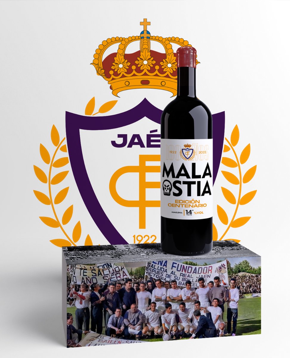 RealJaenCF's tweet photo. ¡UN MARIDAJE CENTENARIO!

Gracias a bodegas Cefrian por apostar por el Real Jaén en este año tan especial. 💯

Un vino único para un año histórico.

#UnSigloDeOrgullo https://t.co/BKDrnaVUMN