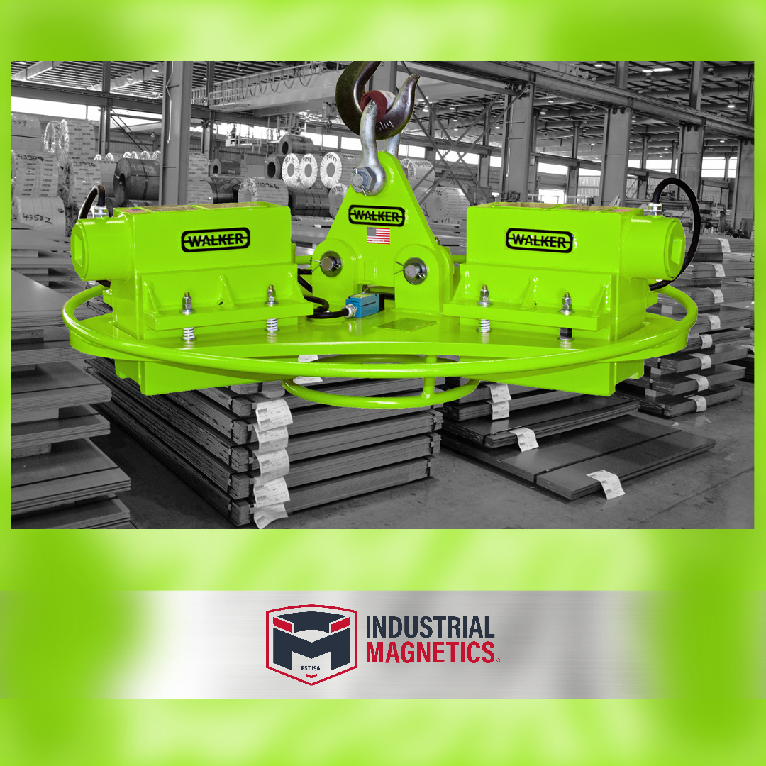 It's Walker Wednesday! This fancy Electro Coil Handling System is designed for picking up steel coils in the "eye vertical" position.  This is quite the custom, colorful machine right here!
