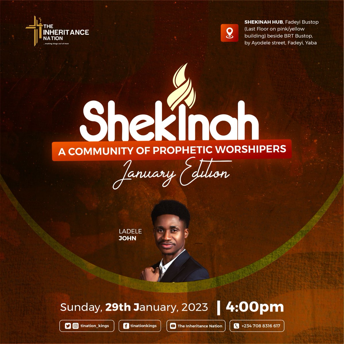 tination_kings's tweet image. It's that time of the month again.
When the community of prophetic worshippers meets again to send a sweet savor of worship rising unto the father above. 

Come, join us, let's raise a sound together this Sunday.

IT'S SHEKINAH TIME.
#Shekinah #ShekinahGlory #JanuaryEdition