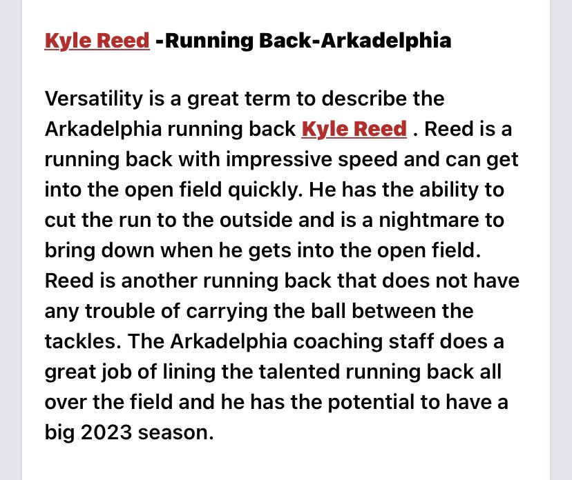 Thank you very much for the article.<a href="/tctabler/">PrepRedZoneTom Tabler</a> <a href="/ARPrepSports/">Arkansas Prep Sports</a> <a href="/ArkadelphiaFB/">Arkadelphia Badger Football</a> <a href="/PrepRedzoneAR/">Prep Redzone Arkansas</a>