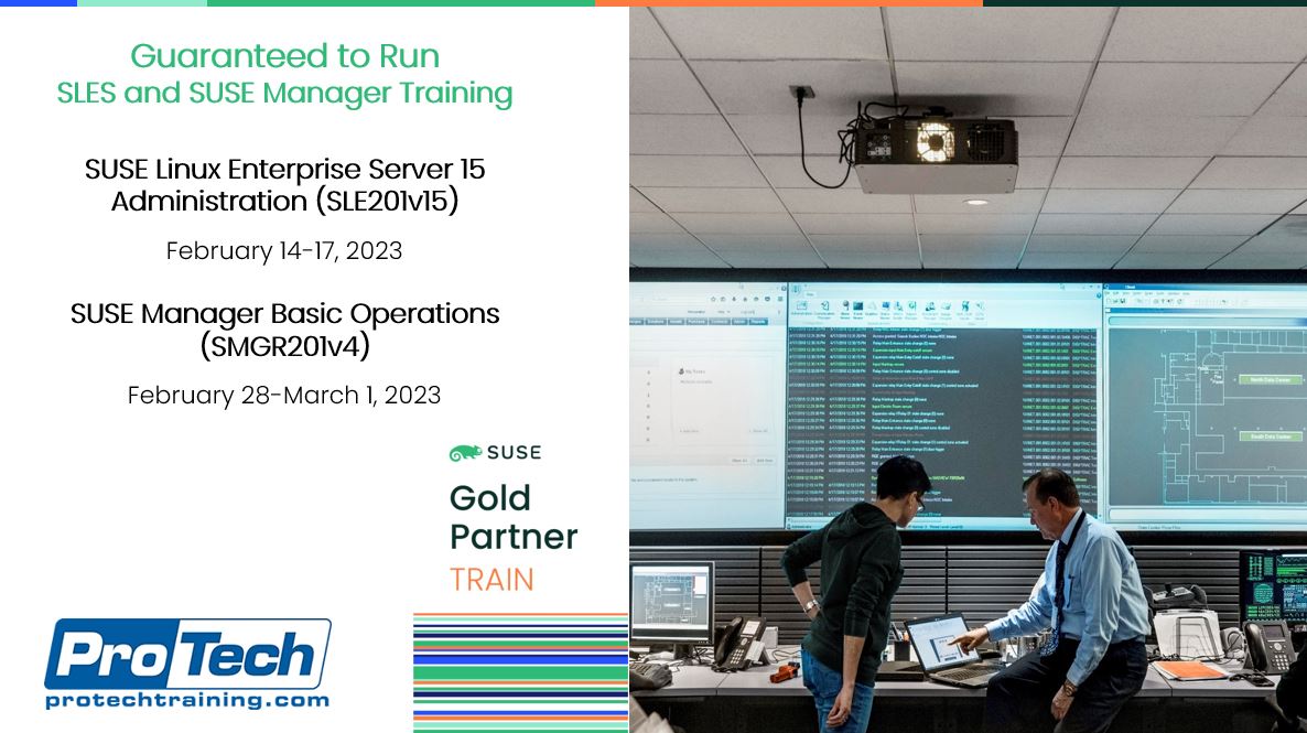 olliries's tweet photo. Register today for the upcoming #guaranteedtorun @SUSE Authorized Training Class from @protechtraining 👉 https://t.co/filtSmFcqS https://t.co/4kuvofvB7f