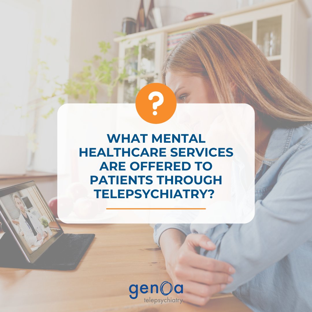 GenoaTelepsych's tweet photo. Essentially all services that an on-site psychiatrist would provider are offered through telepsychiatry! The includes administering comprehensive intake assessments, psychiatric evaluations, and medication management. 

https://t.co/8ExPvv71fe https://t.co/H8Felz6Qh1