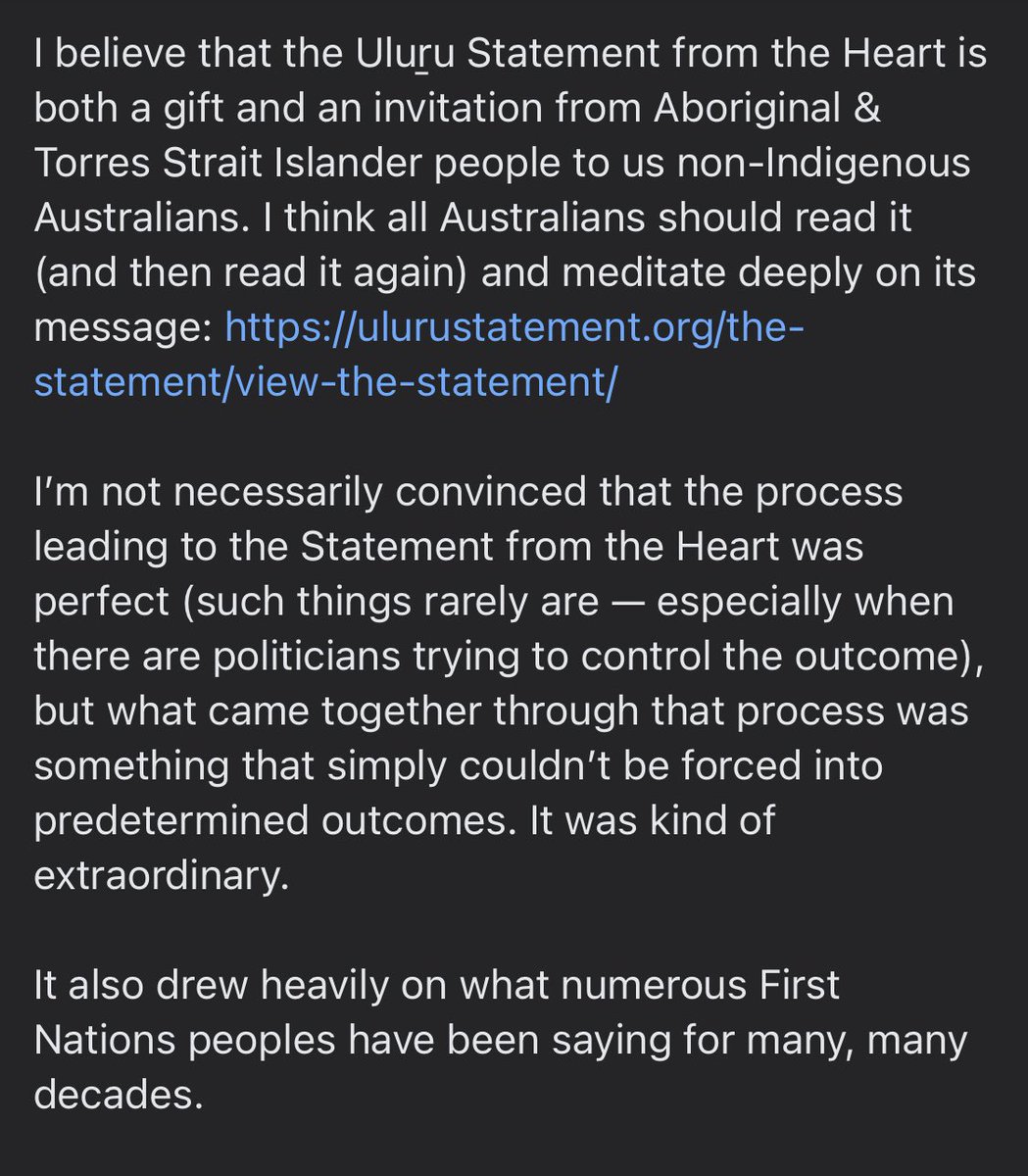 JDowton's tweet photo. I’m going to vote ‘Yes’ in the referendum later this year to enshrine a First Nations Voice to Parliament in the Australian Constitution. Here’s why: https://t.co/jXD9rLnQ5n