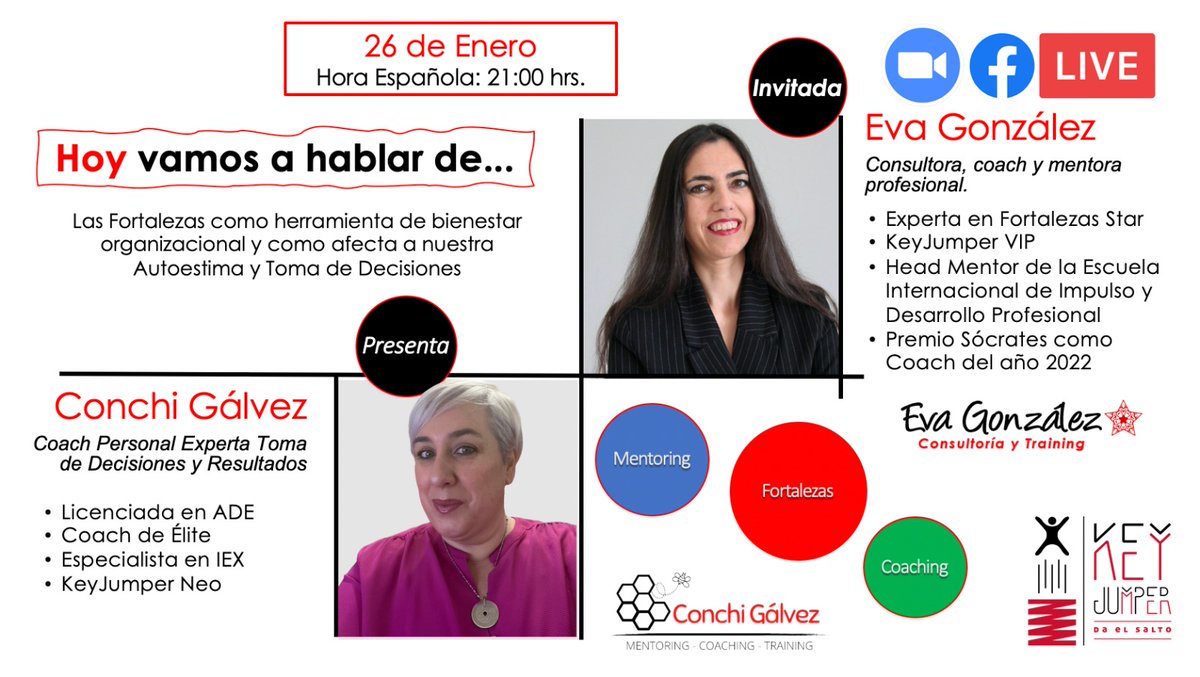 EvaGonzlezMari1's tweet photo. Mañana 𝟮𝟲 𝗱𝗲 𝗲𝗻𝗲𝗿𝗼 𝗮 𝗹𝗮𝘀 𝟮𝟭:𝟬𝟬 𝗵, tengo la suerte de ser entrevistada por Conchi Gálvez Gómez desde la página del Evento 𝕃𝕠𝕤 𝟜 𝔾𝕣𝕒𝕟𝕕𝕖𝕤 𝕊𝕖𝕔𝕣𝕖𝕥𝕠𝕤, como parte de las acciones previas a dicho evento.
#evagonzalezmariscal #fortalezasStar #KeyJumper https://t.co/S2epqopla8