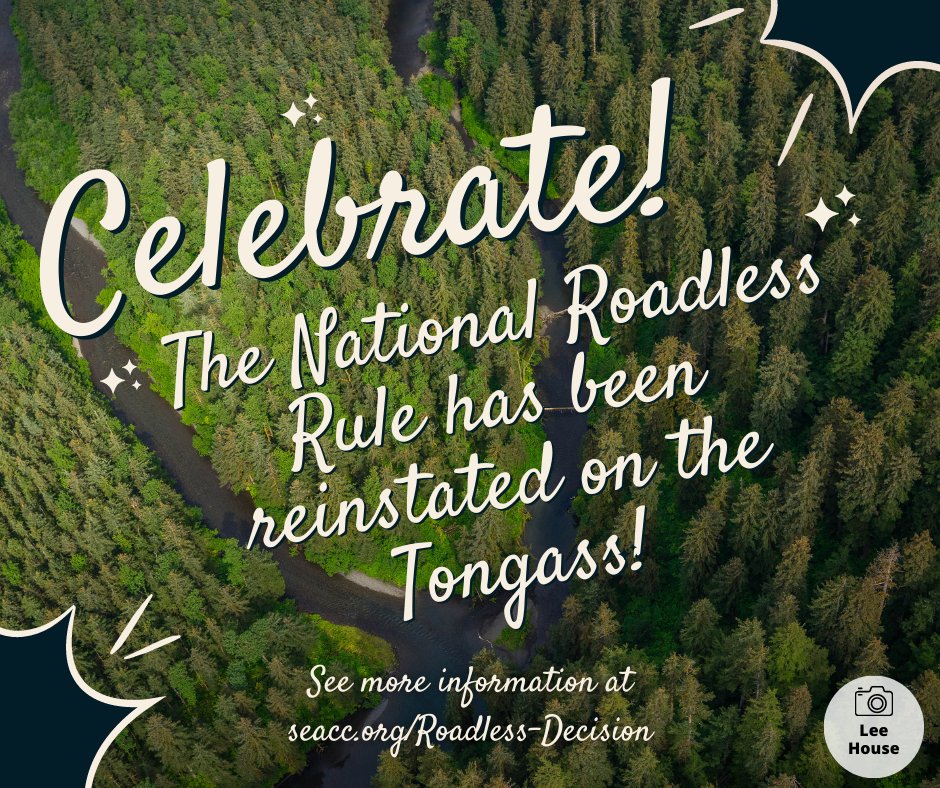 BREAKING: The Biden administration has finalized the Roadless Rule on the Tongass! This is thanks to years of hard work by Tribes, small businesses, conservation groups, and Tongass supporters like yourself! 

For more information, see seacc.org/roadless-decis… 

#ProtectTheTongass