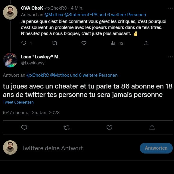 xChokRC's tweet photo. @StatementFPS @R6SharKK_ @JUUHHAA8 @LasmoooVivi @Lowkkyyy @Mxthox @NidhoGG_esport Cela montre exactement à quel point certaines personnes sont matures... 280 abonnés et puis une phrase comme ça... oh mec... @Lowkkyyy 

Ma boîte de réception est toujours ouverte pour vous!

@NidhoGG_esport Vous avez de grands joueurs là-bas! 🔥 https://t.co/1gVSqikwaV