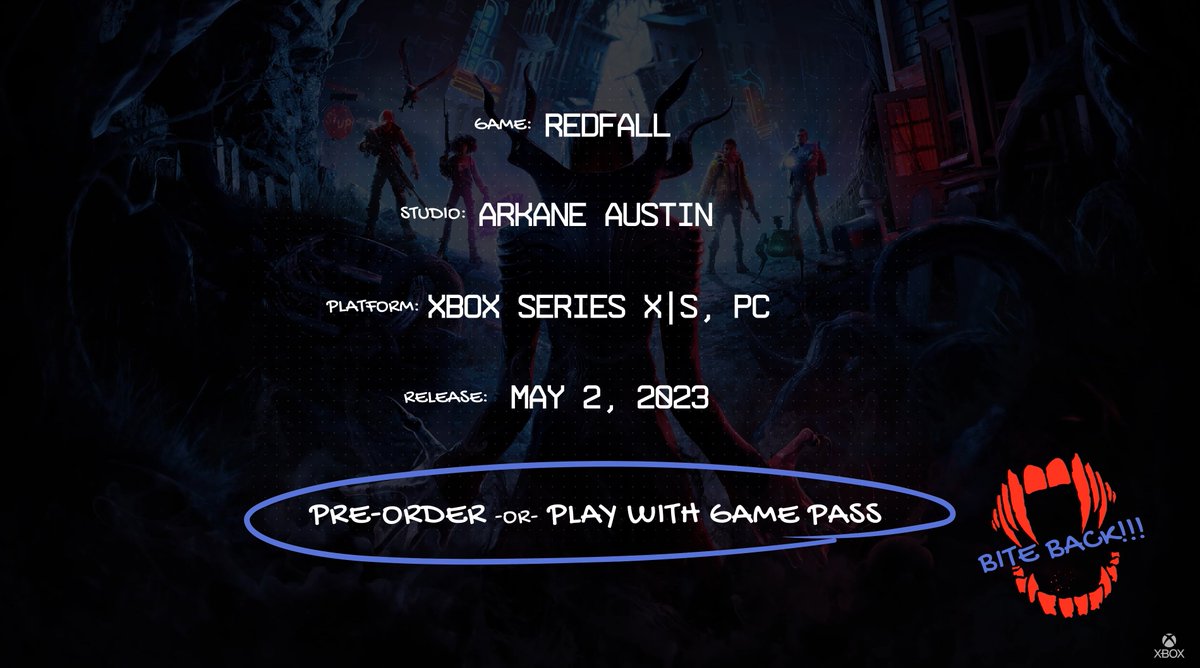 cangameston's tweet image. 🚨REDFALL🚨

🗓️02 DE MAIO DE 2023

#Redfall #XboxGamePass #XboxDeveloper_Direct #Steam #epicgames