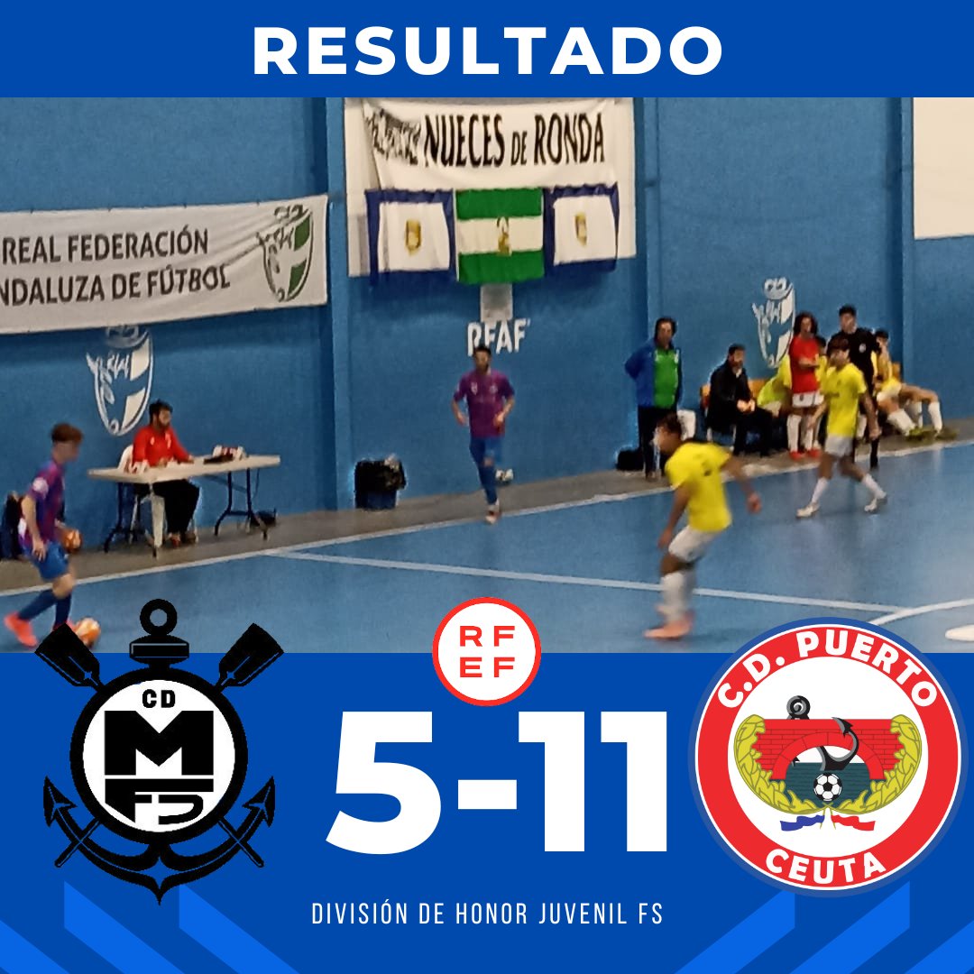 CDPuertoCeuta's tweet photo. ¡QUÉ NO PARE!
Seguimos invictos en 2023 con una nueva victoria, la segunda seguida, fuera de casa. ¡SÍ SE PUEDE!

🏆 División Honor Juvenil FS

5️⃣  @FMalacitano 
🆚 
1️⃣1️⃣ @cdpuertoceuta

@GobiernodeCeuta
 
@icdceuta

@balearia

@fedfutbolceuta

@HTrainers

#dhjfs https://t.co/y7TX9e6UZI