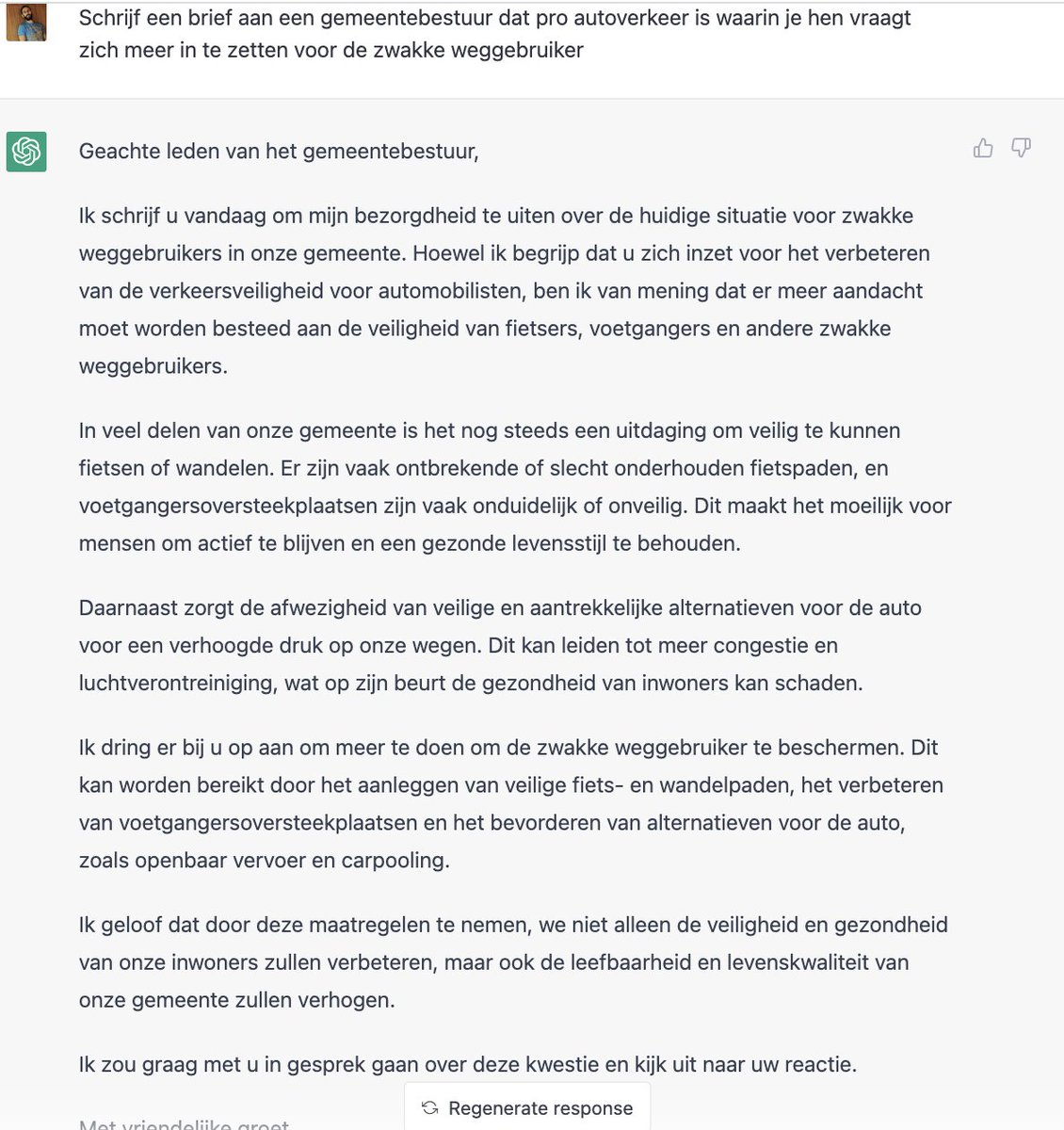 ssteverlinck's tweet image. Bedankt #ChatGPT, nu enkel nog uitsturen naar alle Brusselse gemeentes #verkeersveiligheid #goforzero