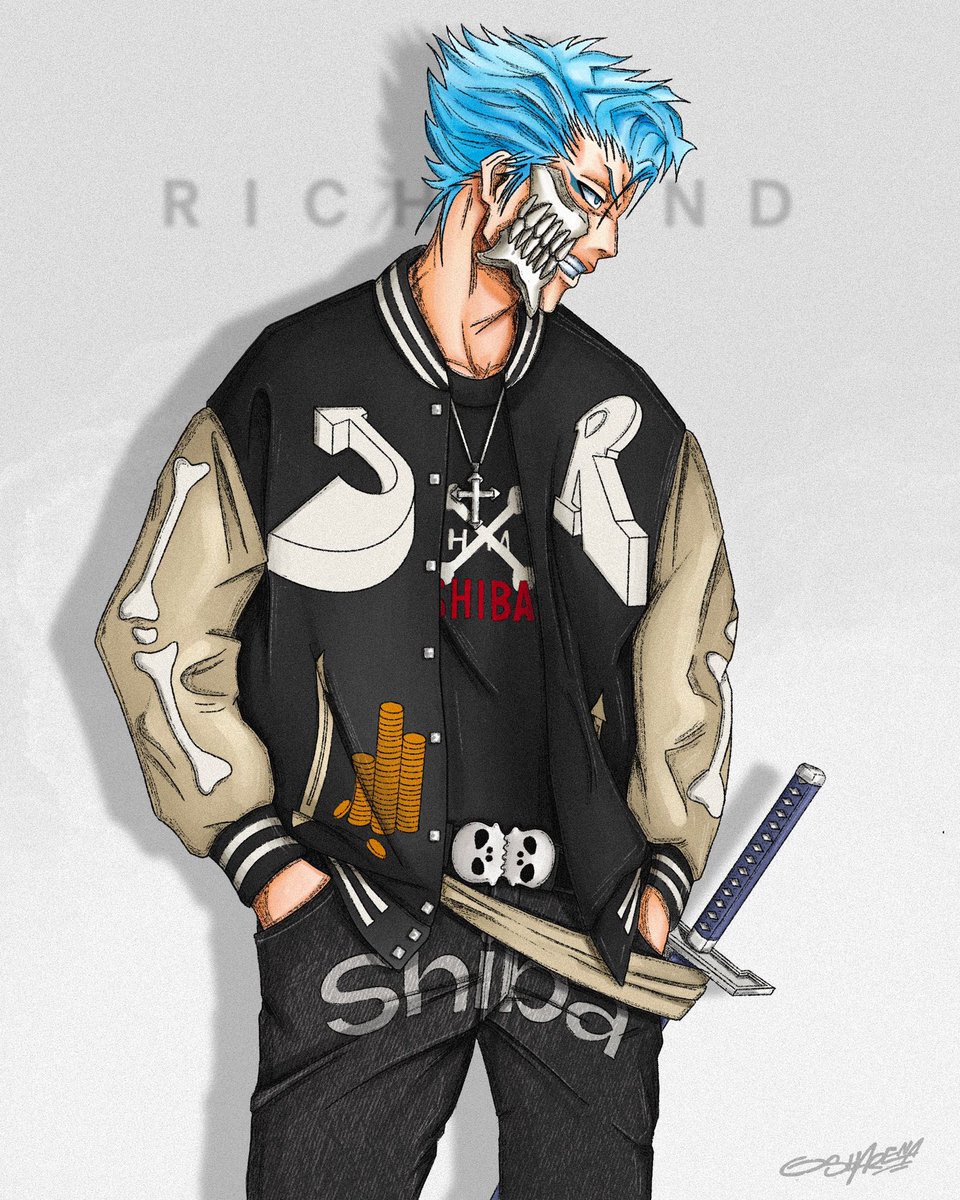 Sneak peek 👀

Grimmjow in JohnRichmond x SHIBA  total look, Rocking out 🎸 

#LegendsLiveForever #NFT #Funart #artists #SHIBARMY #SHIB #web3 #RichmondShibafashion #fashion #illustration #art #grimmjow #anime