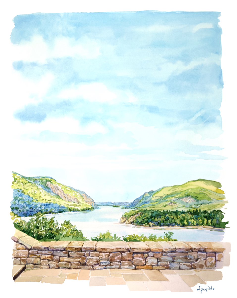 Sarah & Dawson just went to print last night. This is Trophy Point, painted by Valentyn. Congratulations on their upcoming nuptials. We thank them for their service to our country and for keeping us safe. #westpoint #forthood #trophypoint #artistsoftwitter #SlavaUkraini