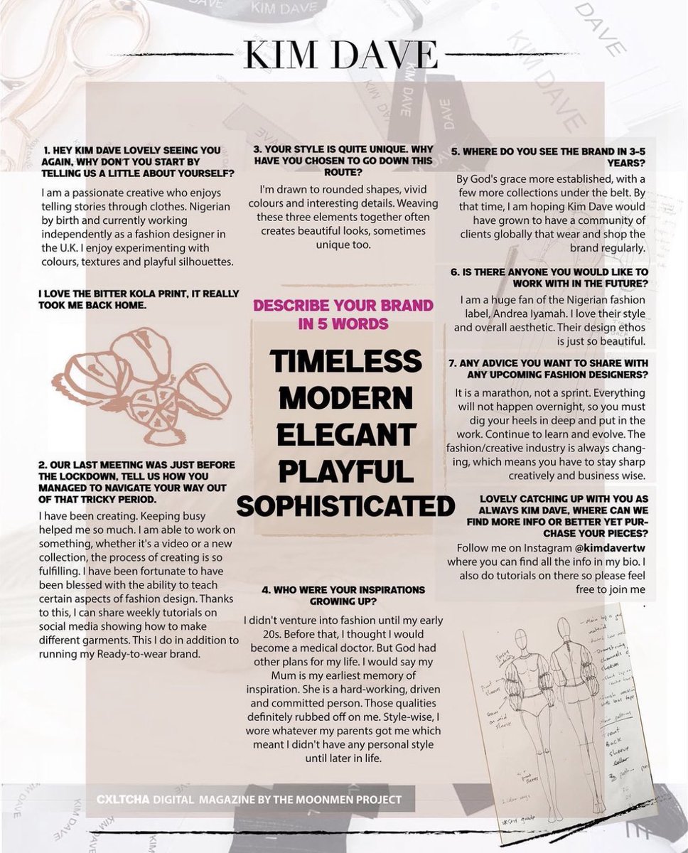 First feature of the year 🎉 #fashiondesigner #magazinefeature #kimdave