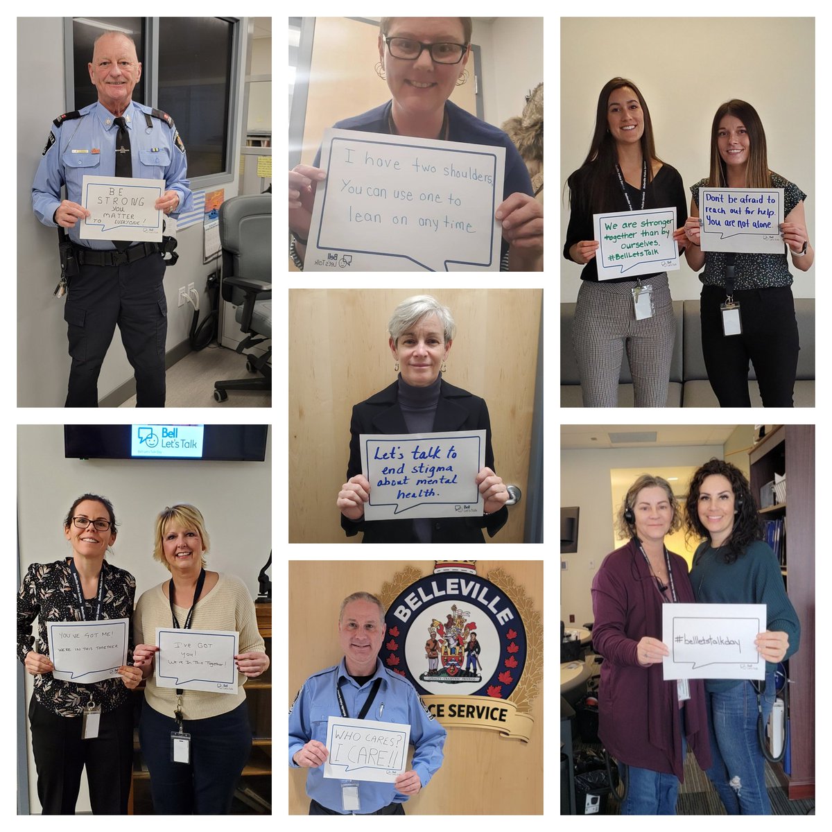 BLVLPolice's tweet photo. Today is #BellLetsTalkDay! Join the conversation and #EndTheStigma surrounding #mentalhealth. It's time to create positive change for those living with mental health issues in Canada. #BellLetsTalk @Bell_LetsTalk @BlvlTsu @BLVLPoliceAssoc @PoliceAssocON @BellevilleON https://t.co/CE2850Z2nB