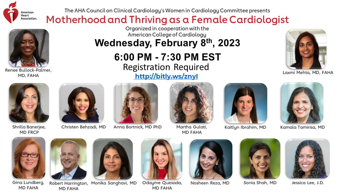Jon Pagtakhan (@jonpheart) on Twitter photo ♥️TWO WEEKS AWAY!❤️
AHA/ACC joint Zoom webinar ➡️
"Motherhood and Thriving as a Female Cardiologist"
Planned by the AHA CLCD #WIC Committee 🎇
Free for all active AHA & ACC Members!
#WomeninScience
#WomeninMedicine
#WIC
<a href="/AHAScience/">AHA Science</a>
Register now! ✅ bitly.ws/znyI ♥️TWO WEEKS AWAY!❤️
AHA/ACC joint Zoom webinar ➡️
"Motherhood and Thriving as a Female Cardiologist"
Planned by the AHA CLCD #WIC Committee 🎇
Free for all active AHA & ACC Members!
#WomeninScience
#WomeninMedicine
#WIC
<a href="/AHAScience/">AHA Science</a>
Register now! ✅ bitly.ws/znyI