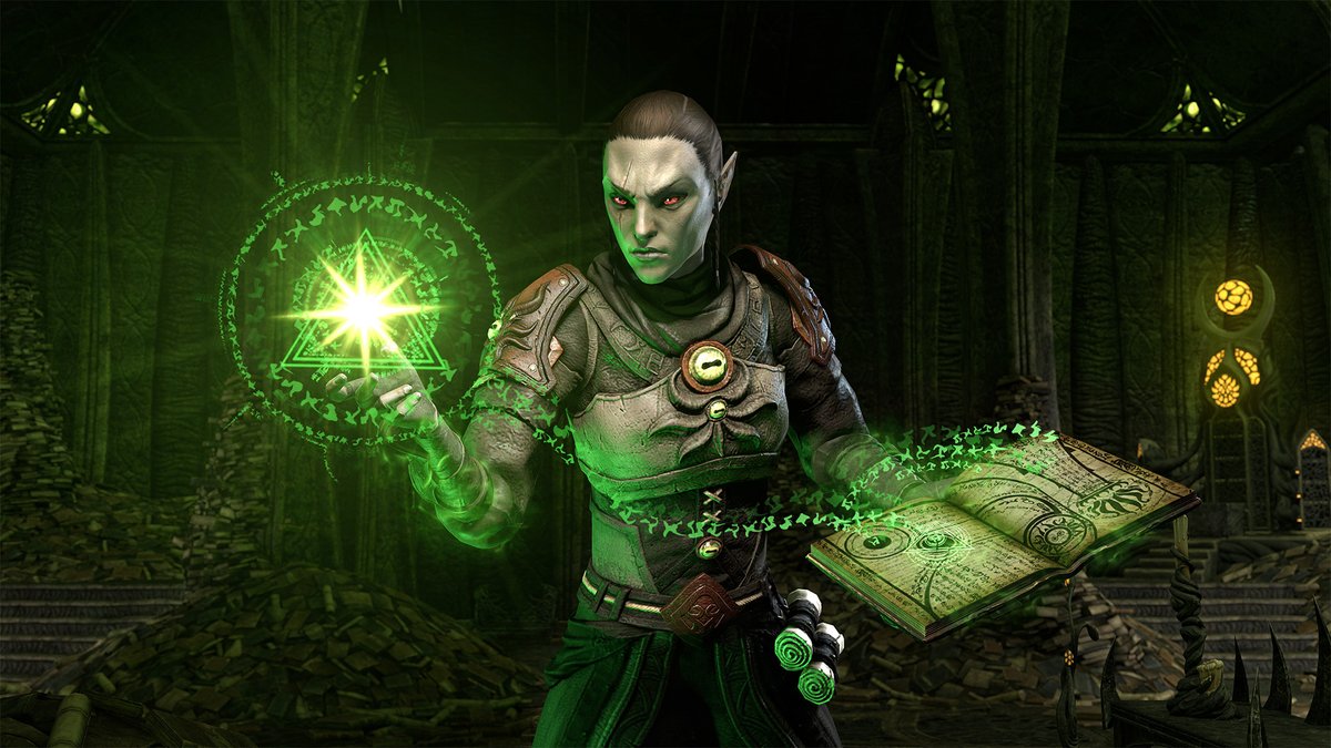 TESOnline's tweet photo. We’re so pleased to announce the release of one of our most requested features: a new class. Meet the Arcanist: a totally new way to play #ESO and our seventh playable class. #ESOGlobalReveal https://t.co/eYtJeJCxiX