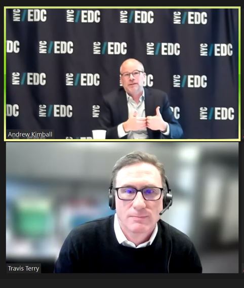 NYCEDCPresident's tweet photo. Thank you to @Capalino President @TravisHTerry for moderating our engaging discussion during the ‘The Future of New York’ webinar yesterday. It was great to share  @NYCEDC's focus for the future and how we can help develop better businesses for #NYC. https://t.co/s692PyLJPt