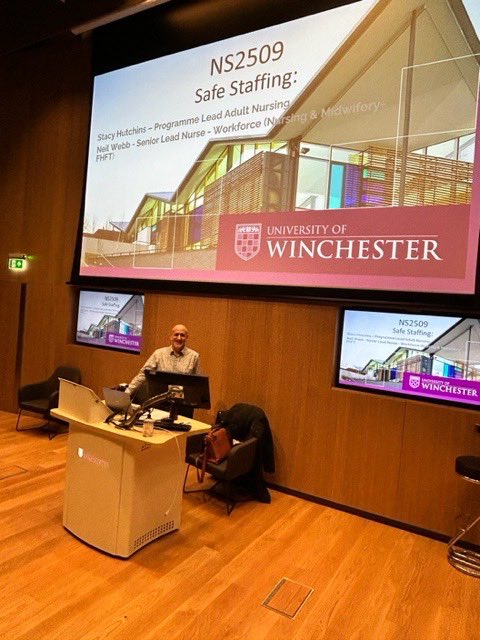 UoWnurses's tweet photo. Neil Webb- Senior Nurse - workforce from Frimley Health Foundation Trust came to speak to the second years last week regarding his role within workforce and the importance of safe staffing for patient care.Β Itβs great out students have so many opportunities in their lectures. https://t.co/qnmNHH09mQ
