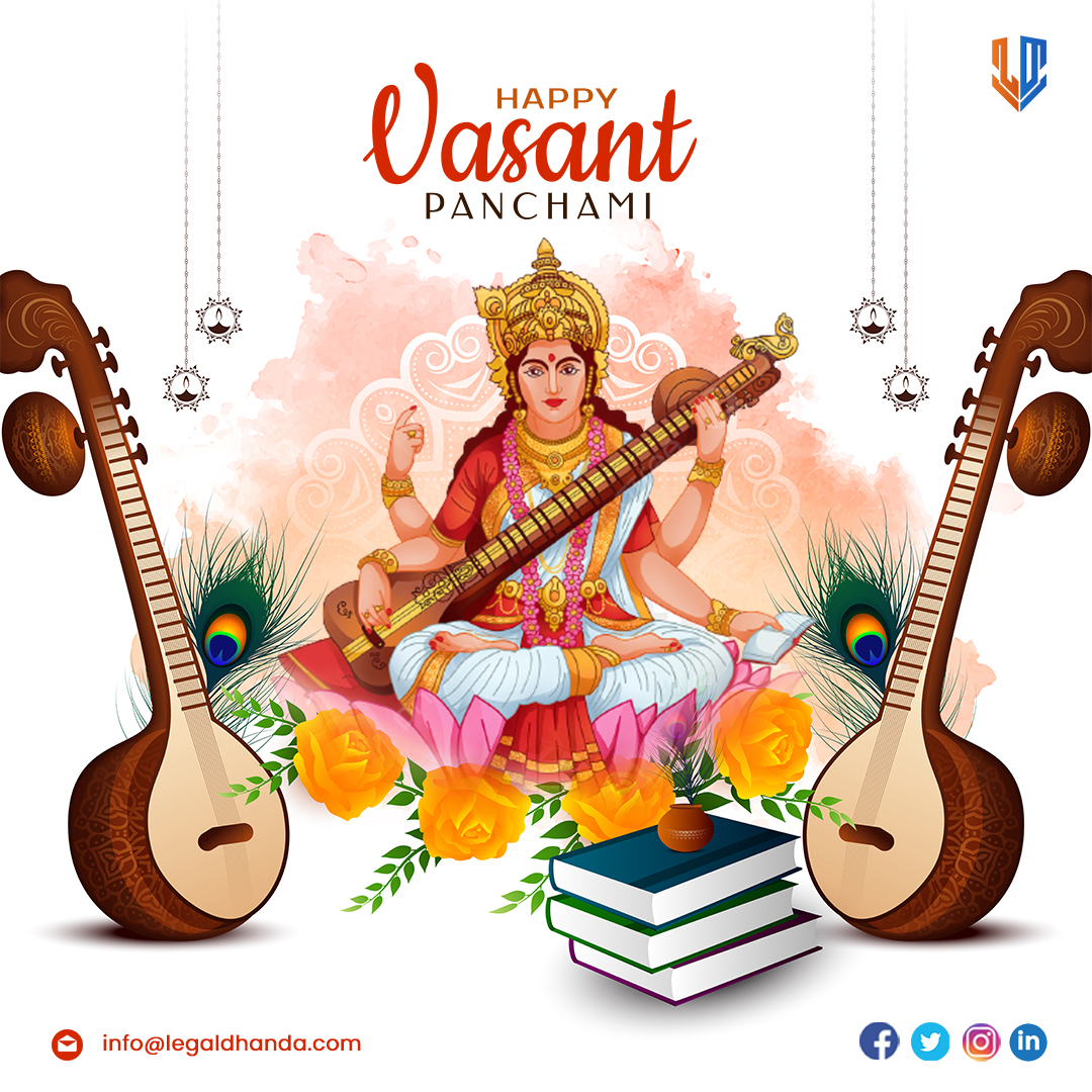 legaldhanda's tweet photo. On this delightful occasion, may Goddess Saraswati shower blessings, knowledge, and wealth on you and your loved ones.

#legaldhanda #vasantpanchami #startup #intellectualproperty #registered #copyright #tmfiling #trademarkfiling #legalservices #karkedekho https://t.co/qrRTt4FS5K