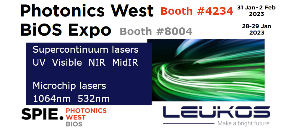 Getting ready for the #SanFrancisco #photonics show? Join #LEUKOS to discover our newest #microchip and #supercontinuum #lasers #SPIEBiOS 📍 booth 8004 #PhotonicsWest 📍 booth 4234 See you there @PhotonicsWest #optics #imaging #OCT #spectroscopy #UV #NIR #midinfrared