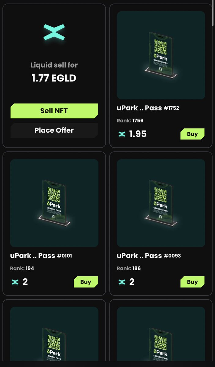 The floor is RISING! 💥💥💥

Just 1 #UGP remains under 2 $EGLD

xoxno.com/collection/UGP…

<a href="/uPark_network/">uPark Network</a> #MultiversX ⚡️