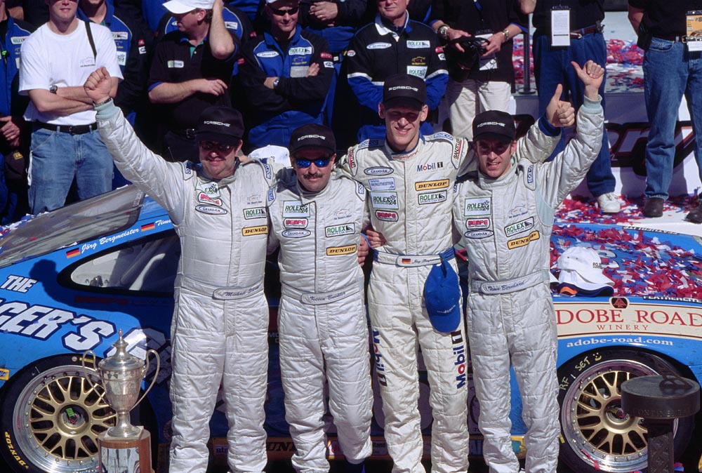 Porsche Motorsport (@porscheraces) on Twitter photo #IMSA - 20 years ago, the #Porsche #911GT3RS fielded by The Racer’s Group scored outright win over Daytona Prototypes at the #Daytona24. <a href="/JBergmeister/">Jörg Bergmeister</a>, <a href="/Timo_Bernhard/">Timo Bernhard</a> and the two Americans Kevin Buckler and Michael Schrom crossed the finish line nine laps ahead of the runner-up #IMSA - 20 years ago, the #Porsche #911GT3RS fielded by The Racer’s Group scored outright win over Daytona Prototypes at the #Daytona24. <a href="/JBergmeister/">Jörg Bergmeister</a>, <a href="/Timo_Bernhard/">Timo Bernhard</a> and the two Americans Kevin Buckler and Michael Schrom crossed the finish line nine laps ahead of the runner-up