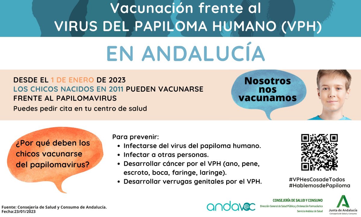 cscruzhumillad1's tweet photo. Desde tu centro de salud, te recordamos, que si tu hijo nació en 2011, ya podemos vacunarlo frente al papilomavirus. Pide cita en Vacunas por los canales habituales. https://t.co/TQcLqlPi8w